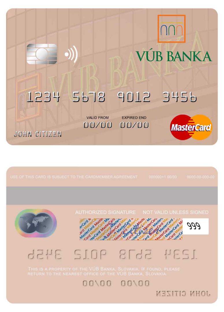Slovakia VUB Banka mastercard